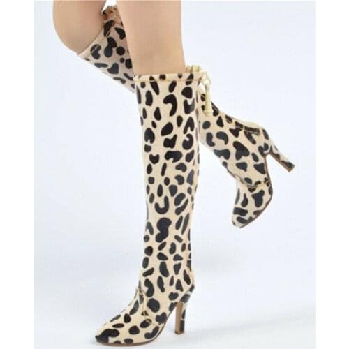 1/6 Scale Light Leopard Fur Boots for 12" Female Body