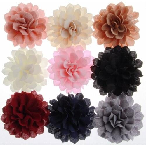 200PCS 10CM New Fabric Artificial Flowers For Decoration Invitation Chiffon Flowers For Cloth Shoes Wedding