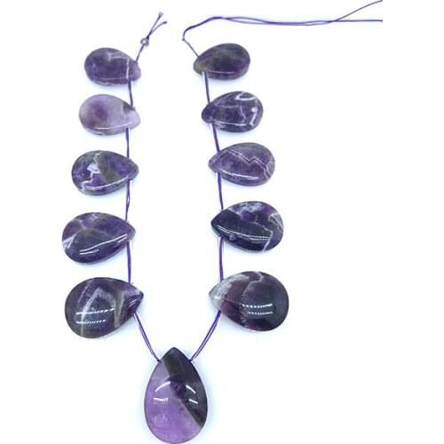 25 x 35mm Natural Gemstone Teardrop Amethyst Jasper Petrified Stone Beads DIY Jewelry Making Necklace Pendant Wealth Unique
