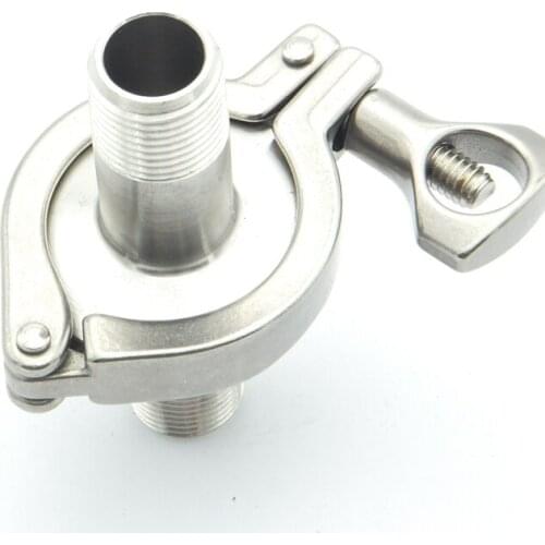 304 Stainless Steel Sanitary Pipe Fitting Set 1/4" BSP Male Thread Ferrule + 1.5" Tri Clamp + Silicon Gasket For Home Brew