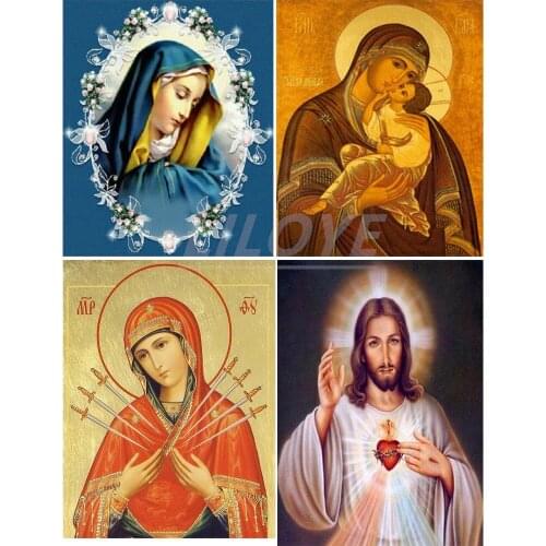5D DIY Diamond Painting Full Square Round 3D Embroidery Religious Jesus Pictures of Rhinestones Cross Stitch Kit Art Decor DF625