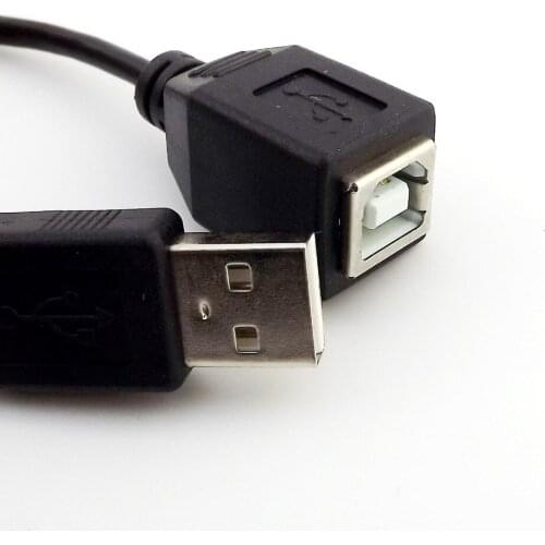5x USB 2.0 A Male Plug to USB Type B Female Jack Scanner Printer Extend Converter Adapter Cable Cord Black 15cm