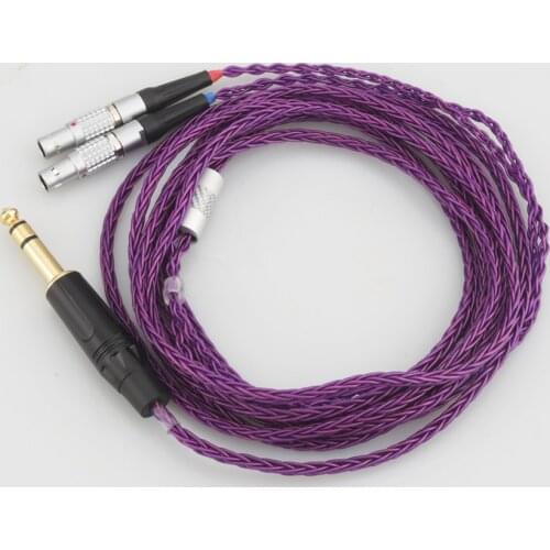 6.35mm HIFI 8 Cores 7N OCC Silver Plated Headphones Replacement Cable Upgrade Cable for Focal Utopia ELEAR Headphones