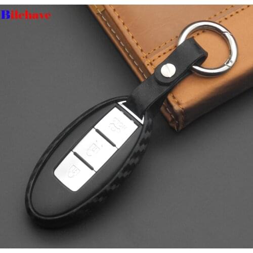 Bilchave 5pcs Carbon Silicone Remote Key Case Cover Fob For Nissan Qashqai J10 J11 X-Trail t31 t32 kicks Tiida Pathfinder Murano