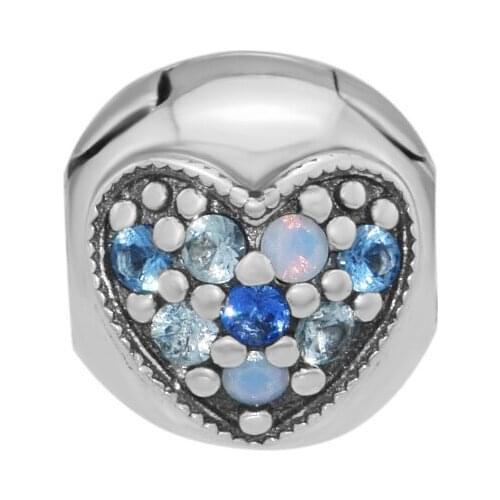 BEADS for Jewelry Making BraceletS Bright Heart Clip cHarMs 100% 925 OrigiNal Sterling Silver Jewerly Free Shipping