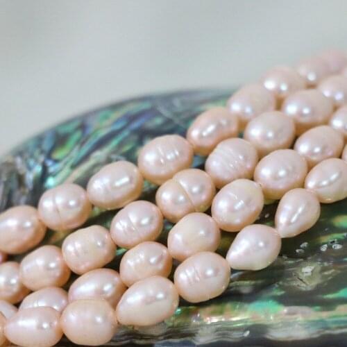 Orange natural freshwater cultured pearl loose beads 7-8mm approx rice fashion diy women elegant jewelry making 15inch B1331