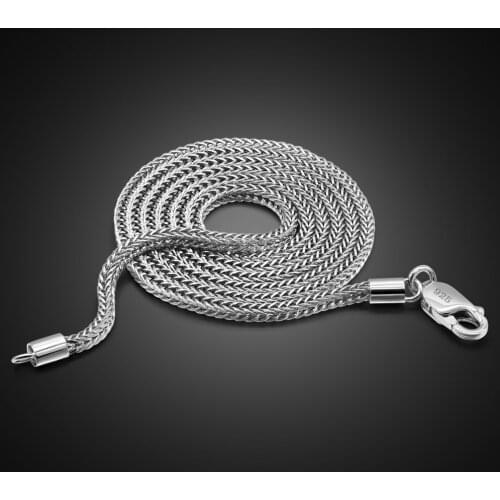 Men Genuine 100% 925 Sterling Silver Box Link & Chopint Chain Necklace With 16-27 Inches (3mm Wide) Man Choker Fine Jewelry