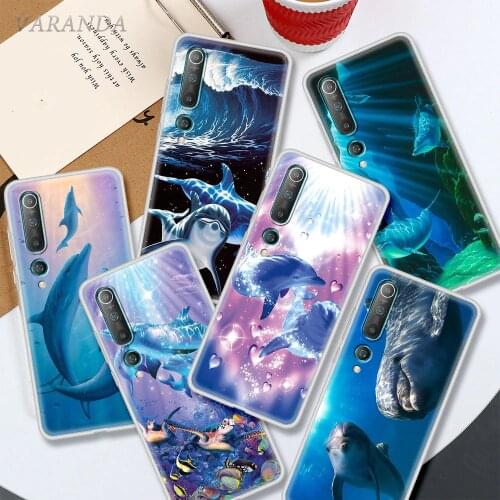 Ocean Dolphin Dance Case For Xiaomi Mi 11 Poco X3 NFC 9T 10T Note 10 Lite 5G 10s CC9e M3 A2 Translucent Soft Phones Cover