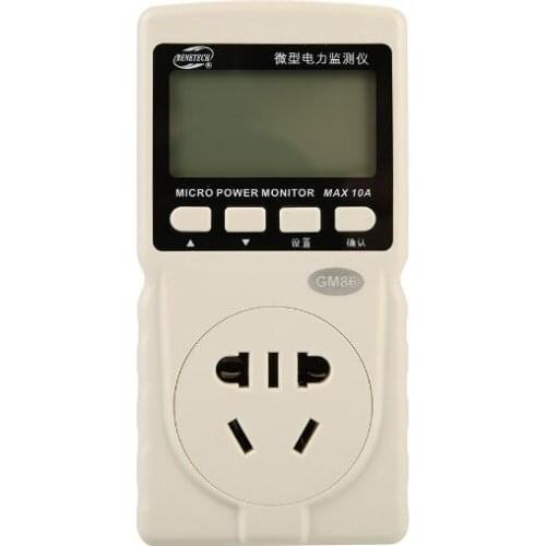 Digital Micro Power Meter Analyzer Monitor 220V 10Am AU/EU Plug GM86 Tester Measuring Power Factor/Frequency/Ammeter Voltmeter