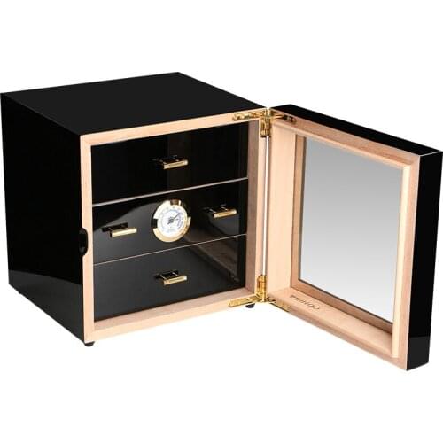 COHIBA Black cigar bag President of small three-tier piano painted Cedar lubinski humidor cigar box containers Humidity table
