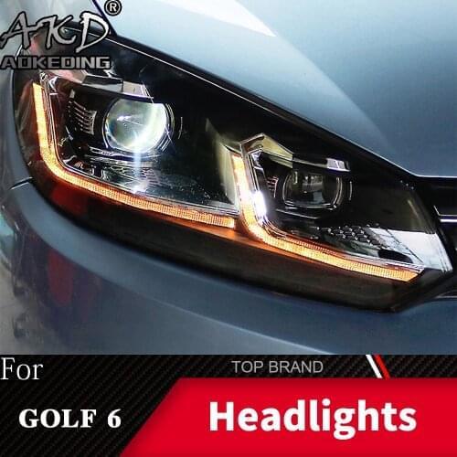Head Lamp For VW Golf6 MK6 2009-2013 golf 6 Headlights Fog Light Daytime Running Lights DRL H7 LED Bi Xenon Bulb Car Accessories