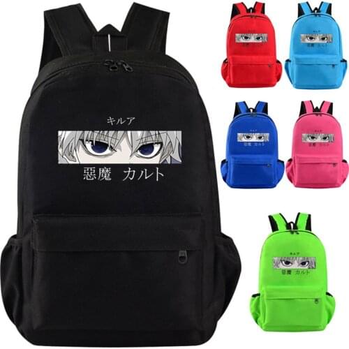 Hunter X Hunter Canvas Backpack Boys Shoulder Bags School Backapck for Teenager Girls Anime Laptop Travel Rucksack Knapsack