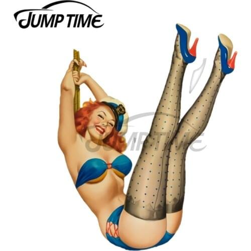 JumpTime 13 x 11.8 cm Retro Blond Girl Pole Dance Sexy Pinup Retro Classic Vintage Fashion Car Stickers Vinyl Material Decal