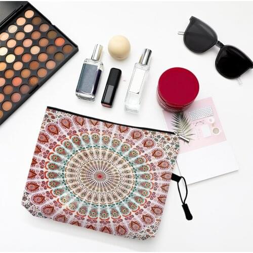Classic Mandala Floral Women Cosmetic Bags Casual Travel Portable Storage Handbags Makeup Bag Toiletry Bags Organizer Pouches