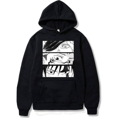 Japanese Anime Jujutsu Kais Eyes Hoodies Winter Japan Style Satoru Gojo Sukuna Sweatshirts Streetwear for Women/men