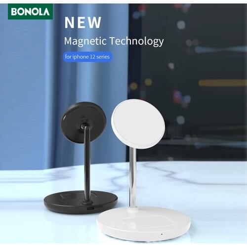 Bonola Qi Wireless Charger 15W Desktop 2 in 1 for apple iPhone 12 11 XR XS 8 Plus 15w Quick Charging Stand for Apple Airpod Pro