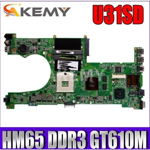 Laptop motherboard For ASUS U31SG U31SD X35S MAIN BOARD HM65 DDR3 Gefore 610M GPU 60-NY5MB1000-A02 69N0MPM10A02