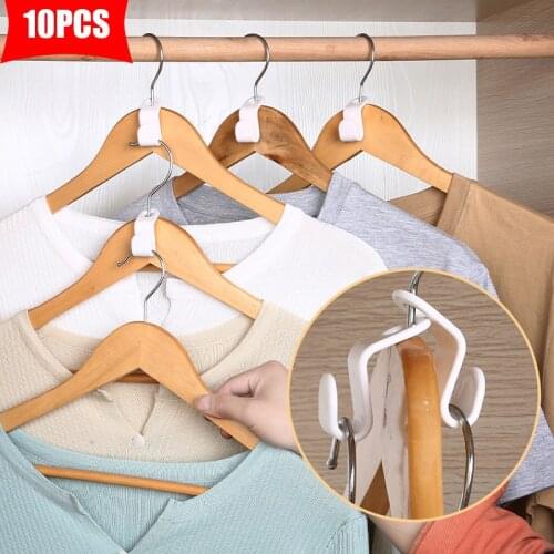 Multi-function Wardrobe Space-saving Stack Hanger Hook Coat Plastic Closet Stack Hanger Rack Bedroom Storage Organization