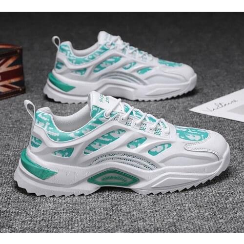 Mens shoes spring 2021 new trendy shoes old shoes Korean breathable sports shoes mens casual all-match white shoes