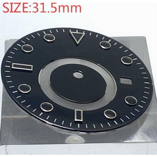 No BLIGER logo 31.5mm mens watch dial is suitable for Miyota-DG-2813-3804 cases automatic movement black