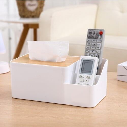 Desktop Organizer Remote Control Holder Pencil Scissor Container Tissue Box Storage Organizer Space Saver Organizer