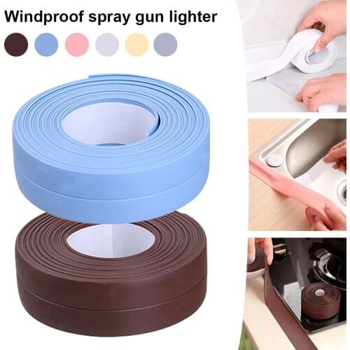 New PVC Crack Self-adhesive Tape For Bathroom and Kitchen Decoration Anti-mildew Waterproof Sealing Sink Tape Wallpaper Border