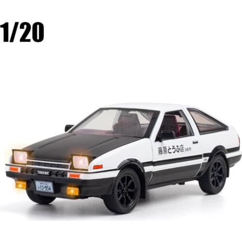 New 1:20 Scale 2021 INITIAL D AE86 Metal Alloy Car Diecasts & Toy Vehicles Car Model Miniature For Children Toys Gifts