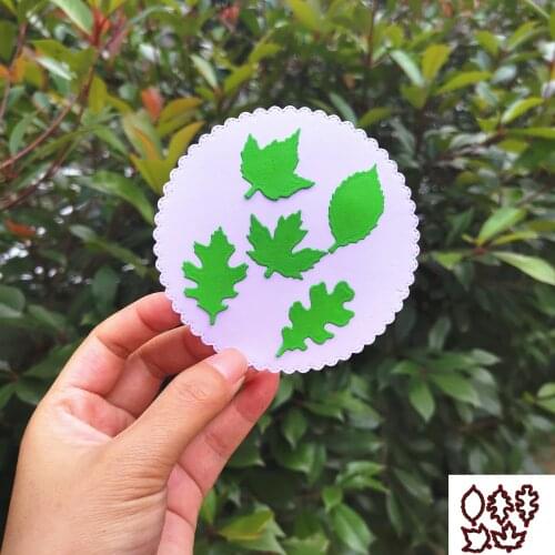 New Craft 5Pcs Leaf Metal Dies Cut Template for Embossing DIY Scrapbooking Paper Album Gift Card Making New Dies Scrapbooking