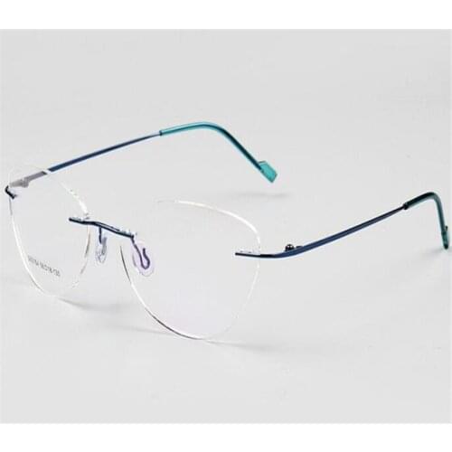 Cat Eye Design Rimless Glasses Vintage Unisex Prescription Lens Optical Eyewear Ultralight Anti-reflective Reading Eyeglasses