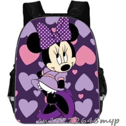 Original Disney Girl Mickey Mouse Minnie School Backpack for Kids Girls Cartoon Bookbag Children Cute Shoulder Bags Mochila
