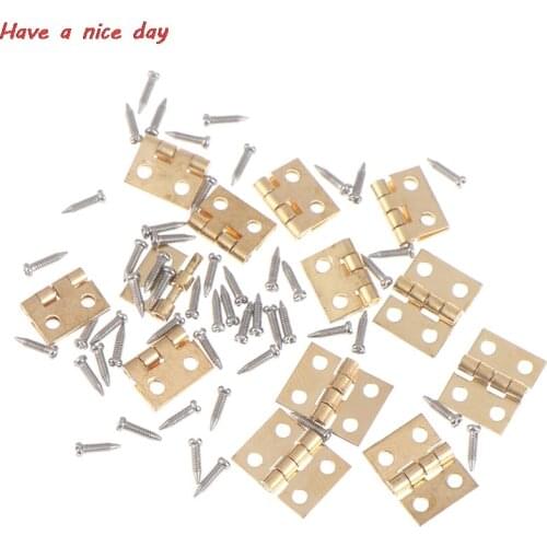12 Set Mini Metal Hinge And Screws for 1/12 House Miniature Cabinet Furniture Brass Hinge Dollhouse Miniature Cabinet Closet