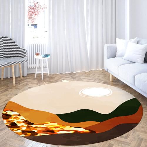 Modern Round Carpet Kitchen Soft Anti Slip Floor Mat Bedroom Bathroom Living Room Decor Large Printed Area Rugs