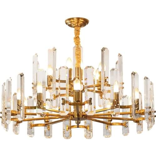 LED Chandelier Tube Crystal Gold Stand Living Room Lndoor Lighting Fixtures Loft Lamp Home Ecoration Modern Chandeliers