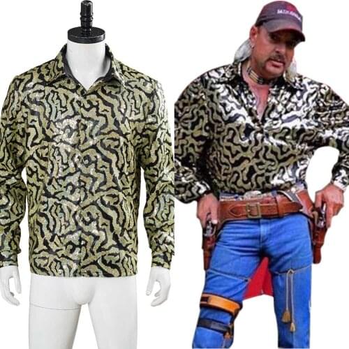 Tiger King Joe Exotic Cosplay Costume Long Sleeve Shirt For Adult Men Carnival Halloween Uniform