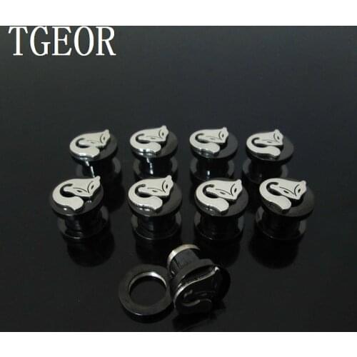 Retail ear tunnel gauges 1pcs surgical Stainless Steel fox black screw on Flesh Tunnel NEW