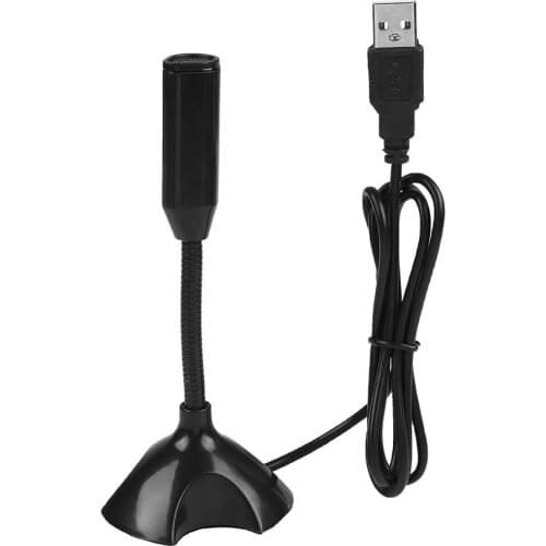 USB Desk Microphone Computer Gooseneck Mic with Stand for PC Live Streaming Studio Conference