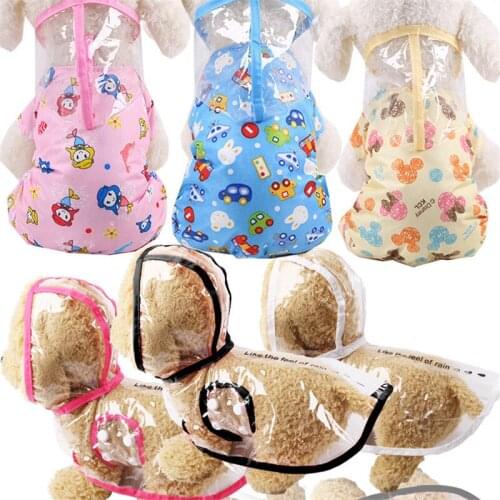 Waterproof Dog Raincoat with Hood Transparent Pet Dog Puppy Rain Coat Cloak Costumes Clothes for teddy Dogs Pet Supplies