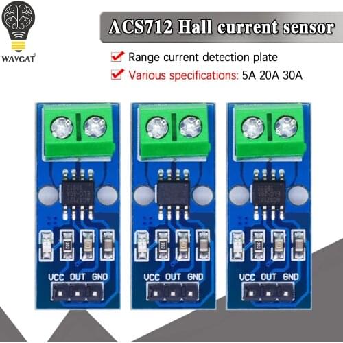 WAVGAT Hot Sale ACS712 5A 20A 30A Range Hall Current Sensor Module ACS712 Module For Arduino 20A