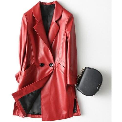 2020 Genuine Leather Jacket Women Sheepskin Coat Slim Autumn Winter Korean Real Leather Jacket Campera Mujer KQN22100-6 KJ2332