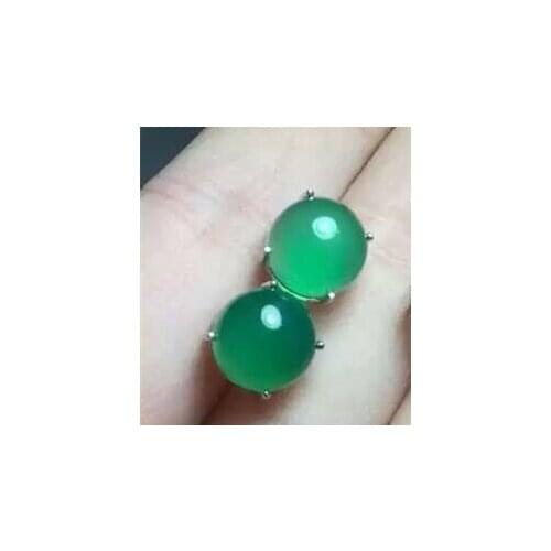 Natural green chalcedony drop earrings 925 silver Natural gemstone drop earring women Classic fashion drop Earrings jewelry