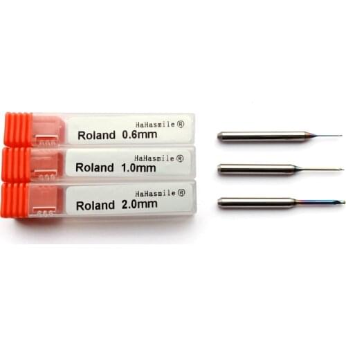1Pcs/set Cad Cam Dental Burs Roland Milling Cutter DLC Coating For Milling Zirconia Block Available 0.6mm/1.0mm/2.0mm
