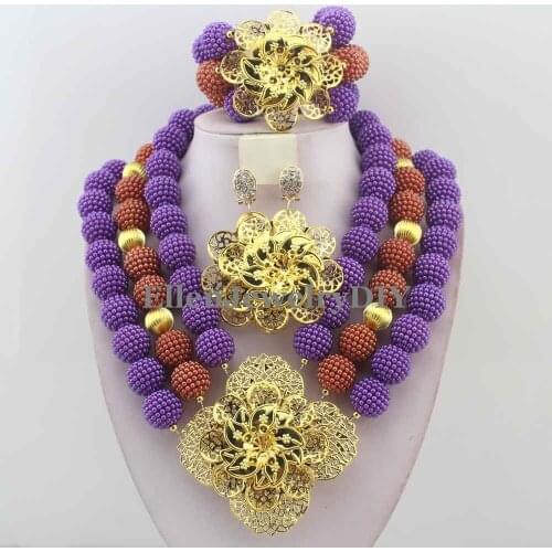 African Jewelry Sets Nigerian Beads Wedding Jewelry Set Bridal Statement Jewelry Set Womens Jewellery Set W12346