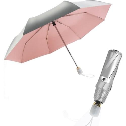 Automatic Sun Umbrella Three Folding Sliver Coating Portable Sunscreen Anti-UV Women Parasols Summer Beach Umbrella Paraguas