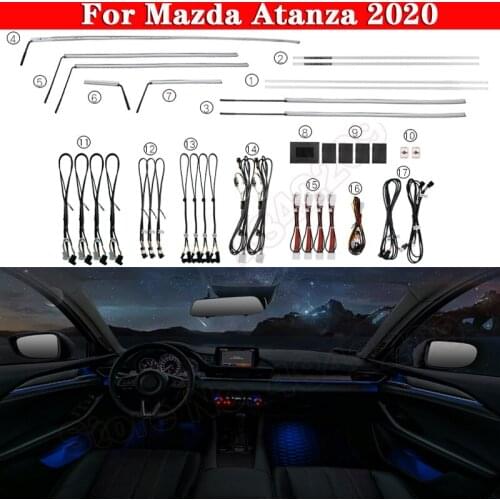 For Mazda Atanza 2020 Car Ambient Light 64-Color Set Button Control Decorative Atmosphere Lamp illuminated LED strip