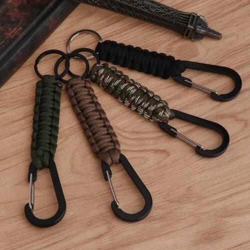 EDC Climb Keychain Tactical Outdoor Survival Tool Carabiner Hook Parachute Cord N10 dropship