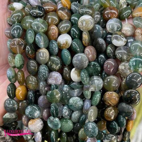 Natural Multicolor Agates Stone Loose Beads High Quality 10mm Smooth Flat Coin Shape DIY Gem Jewelry Accessories 38Pcs a3677