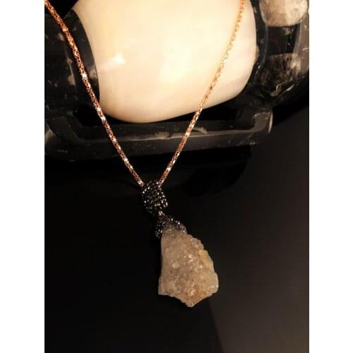 Dr Stone Natural Stone Women 'S Amethyst Stone Rose Gold Plated Necklace XT 372868726