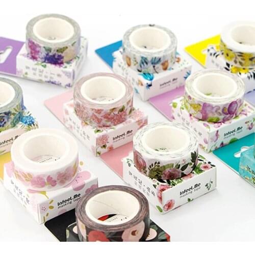 Cute Kawaii Plants Flowers Japanese Masking Washi Tape Decorative Adhesive Tape Decora Diy Scrapbooking Sticker Label Stationery