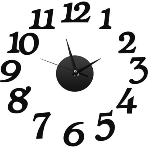 DIY Wall Clock 3D Decoration Sticker Acrylic Mirror Clocks Home Kitchen Office Decor Clocks Home Decorations