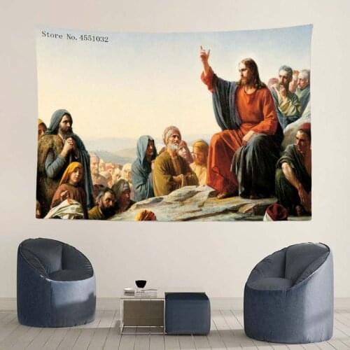 Jesus And Believer Tapestry Wall Hanging Decor In Living Room Bedroom Apartment Dorm Hotel,Picnic Beach Camping Yoga Mat TT145